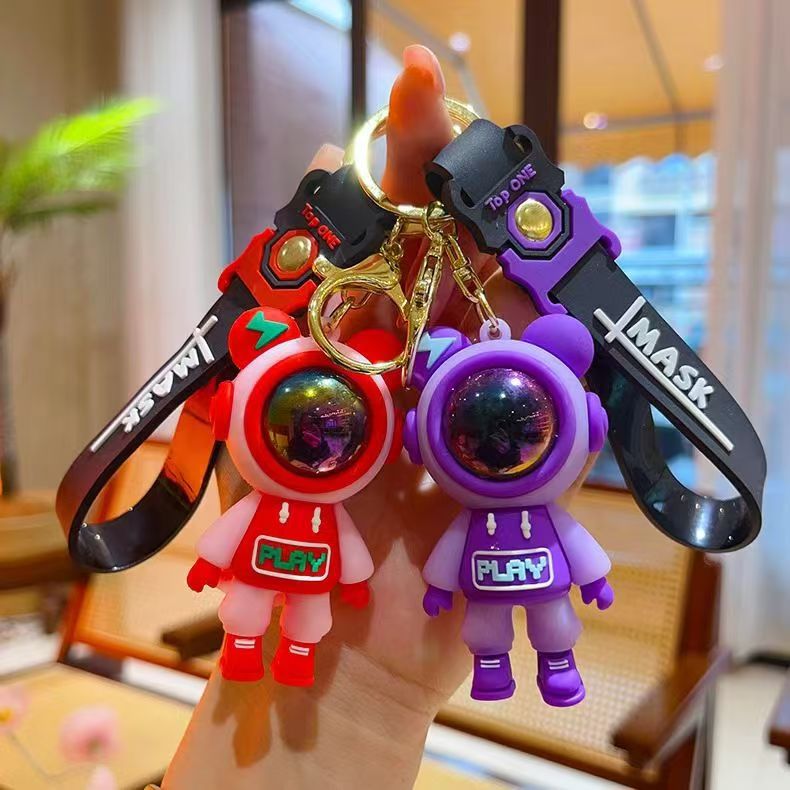 Lightning Bear Keychains Cute Internet-Famous Plush Dolls Couple Gifts for Men and Women Schoolbag & Car Key Charms M.72