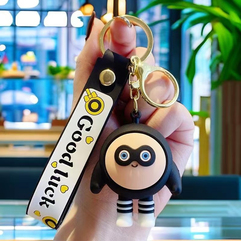 Cross-Border Santa Claus Keychain Figurines Christmas Tree Snowman & Reindeer Key Rings Claw Machine Gift Charms M.72