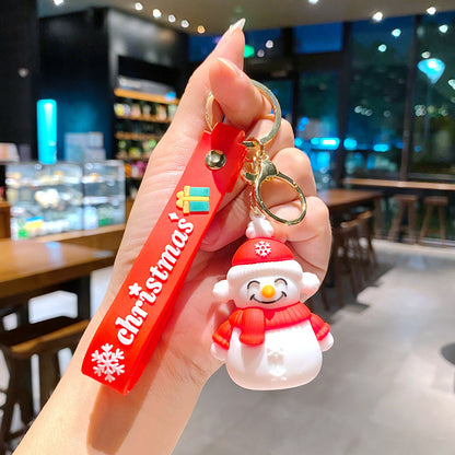 Wholesale of Cross-Border Santa Claus Keychains Cute Cartoon Snowman Figurine Pendants Schoolbag Gifts for Students M.72