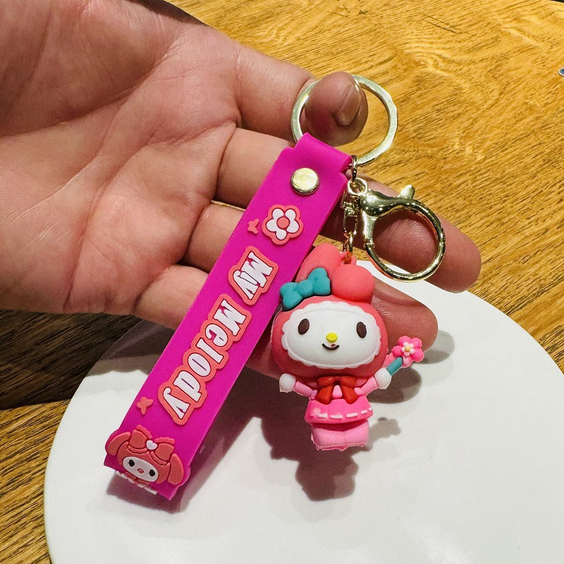 Wholesale of Cartoon Keychains 3D PVC Soft Gel Doll Bag Ornaments Car Key Rings Small Event Gifts M.72