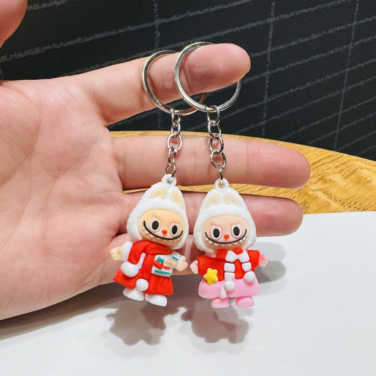Christmas Little Sheep Keychain 3D Doll Labubu Bag Charm Small Gift for Christmas Eve & Christmas Events M.72