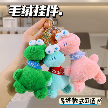 Internet-Famous Cute Big-Eyed Dinosaur Plush Dolls Women's Bag Charms Keychains Claw Machine Plush Toys M.72