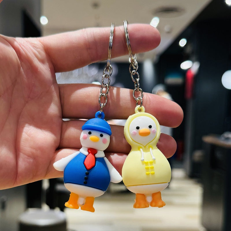 Wholesale of Cute Little Yellow Duck Keychains 3D Doll Schoolbag Charms Car Key Rings & Pendants Activity Small Gifts M.72