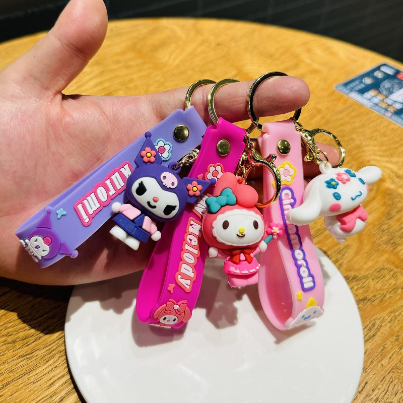 Wholesale of Cartoon Keychains 3D PVC Soft Gel Doll Bag Ornaments Car Key Rings Small Event Gifts M.72
