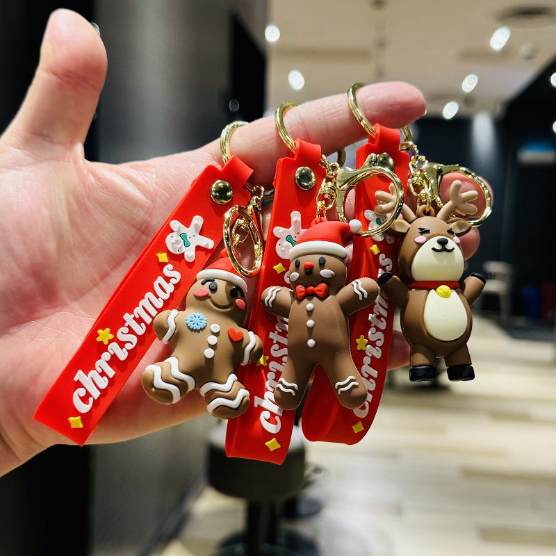 Christmas Keychain Exquisite Couple Bag Charm & Ornament Car Key Ring Small Gift for Company & Mall Events M.72