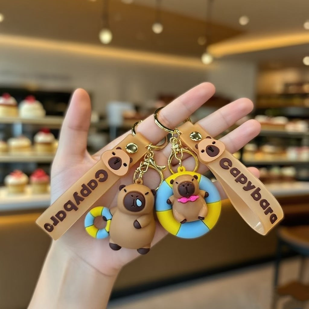 Cute Capybara Keychains Internet-Famous Capybara Pendants Couple-Friendly Bag & Car Charms Claw Machine Small Accessories M.72