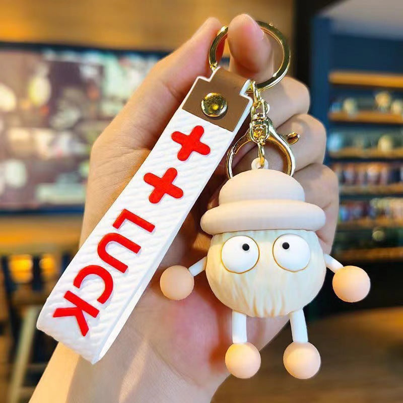 Wholesale of Cute Cartoon Long-Legged Little Coal Ball Keychains Car Key Rings Schoolbag Charms for Boys & Girls Couple Small Gifts M.72