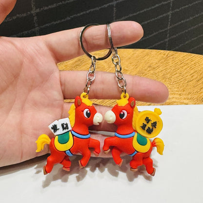 Wholesale of 2026 Year of the Horse Mascot Keychains Festive Lucky Horse Doll Charms New Year & New Year's Day Event Traffic-Driving Gifts M.72