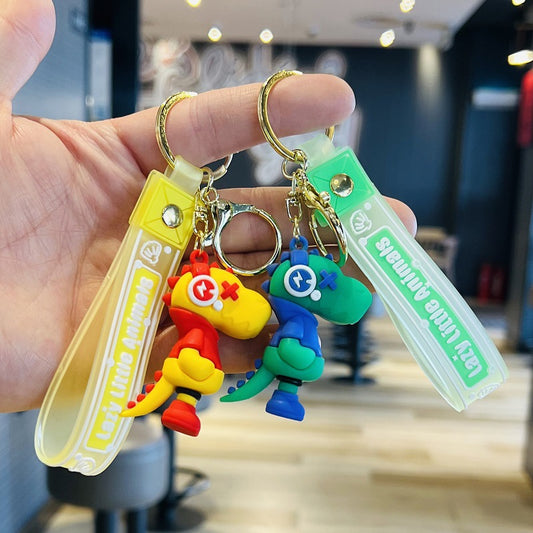 Cartoon Lightning Dragon Keychain 3D Doll Backpack Pendant Car Keyring - Ideal for Mall & Company Event Gifts M.72