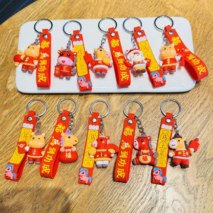 New Style Year of the Horse Mascot Keychain New Year Fortune Horse Doll Bag Charm & Pendant Gift for New Year's Day and Chinese New Year M.72