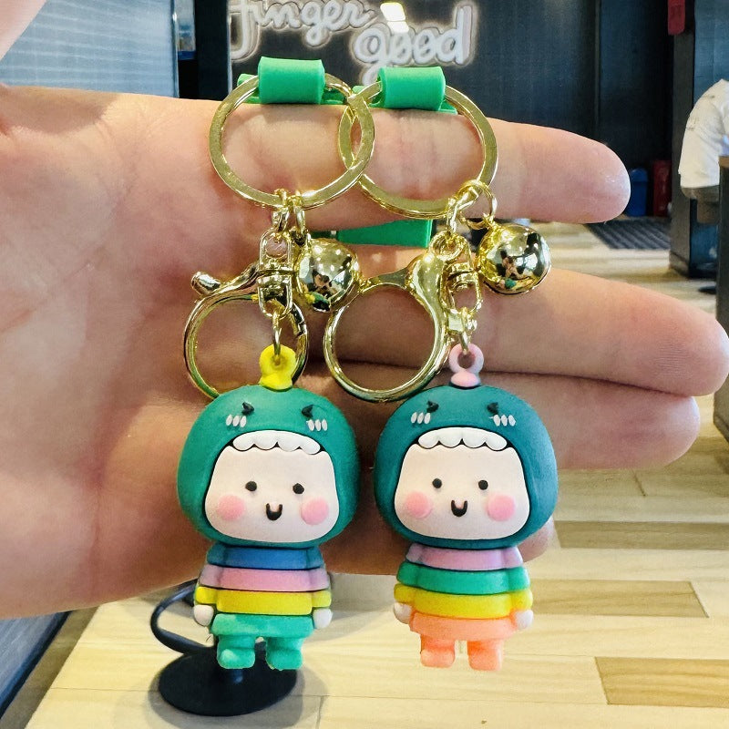 Cute Dinosaur Baby Keychain, 3D Plush Doll Bag Charm Car Keychain, Small Gift for New Year's Day Event M.72