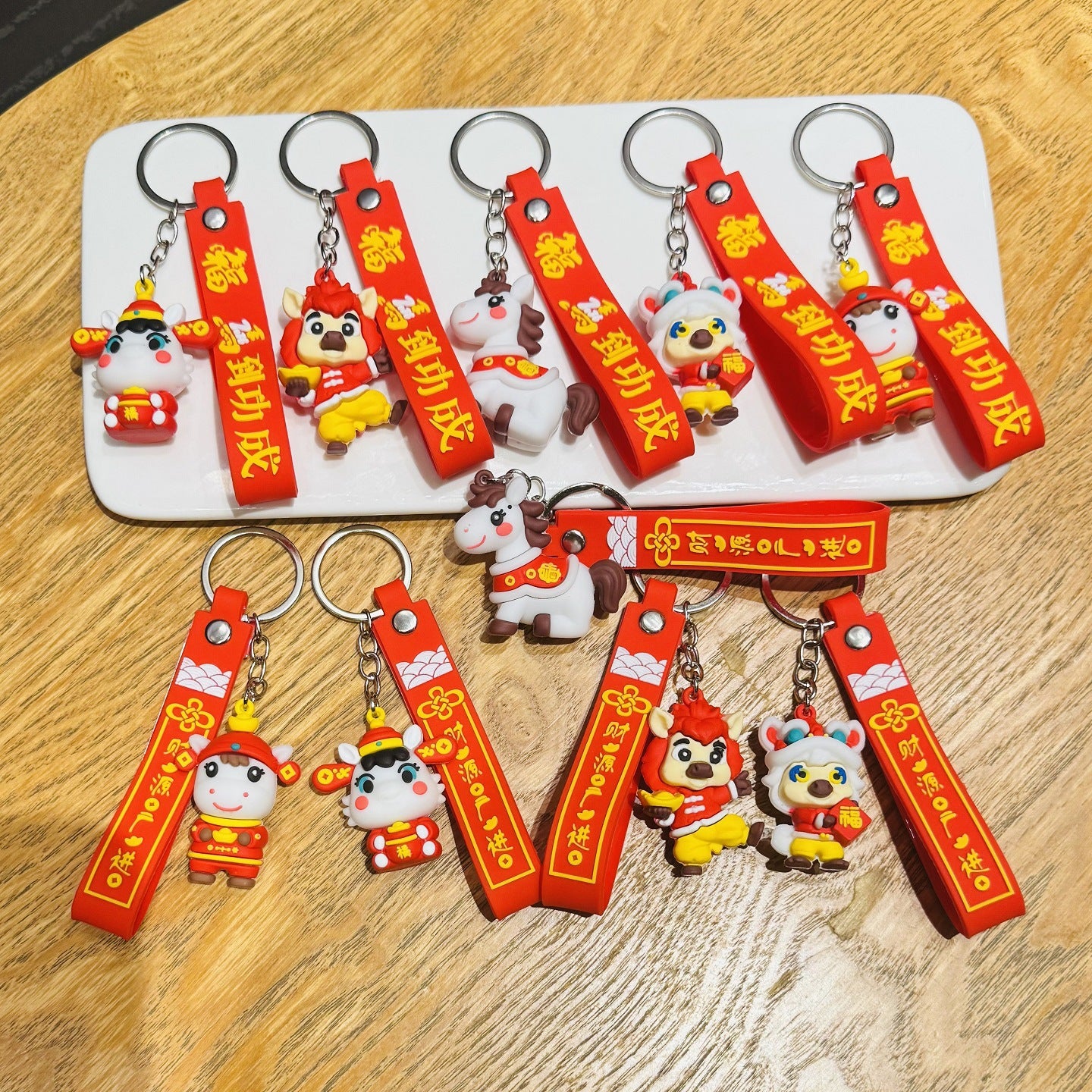 2026 New-Style Year of the Horse Plush Charm Keychain Festive Lucky Horse Wealth-Attracting Car Key Ring Small Event Gift M.72