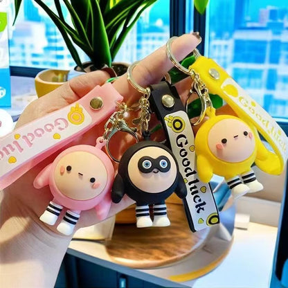 Cross-Border Santa Claus Keychain Figurines Christmas Tree Snowman & Reindeer Key Rings Claw Machine Gift Charms M.72