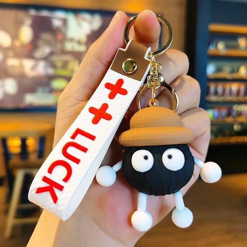 Wholesale of Cute Cartoon Long-Legged Little Coal Ball Keychains Car Key Rings Schoolbag Charms for Boys & Girls Couple Small Gifts M.72