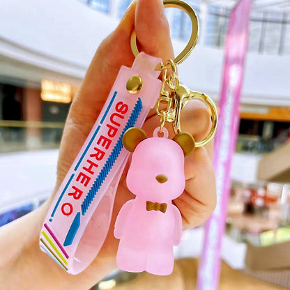 Cute Cartoon Violent Bear Keychains Crystal Bear Pendants Couple-Friendly Car Key Rings & Bag Charms for Men and Women (Wholesale) M.72
