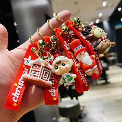 Christmas Keychain & Bag Charm Couple Car Key Ring Small Gift for Company/Mall Christmas Events & Kids M.72