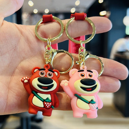 Wholesale of Creative Cartoon Bear Keychains PVC Soft Gel Doll Charms Car Key Rings Activity Gifts M.72