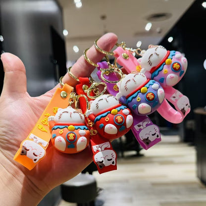 Cute Penguin Keychains Lucky Cat Cube Pendants Couple-Friendly Bag & Car Charms Claw Machine Small Accessories M.72