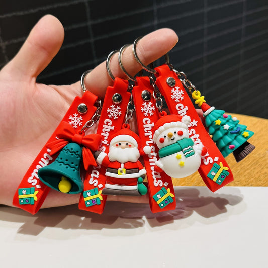2026 New Style Christmas Keychains 3D Soft Vinyl Figures Bag Charms Small Gifts for Christmas and Christmas Eve Events M.72