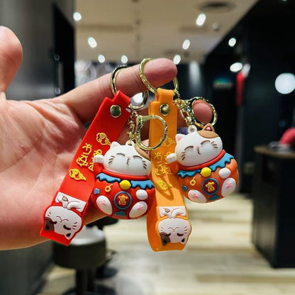 Cute Penguin Keychains Lucky Cat Cube Pendants Couple-Friendly Bag & Car Charms Claw Machine Small Accessories M.72