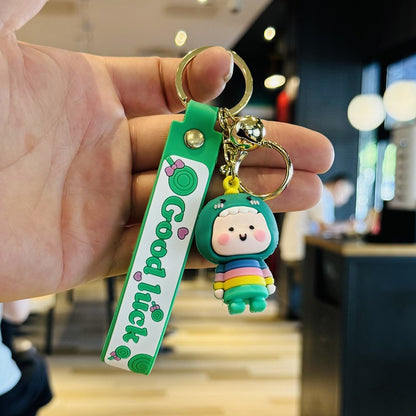 Cute Dinosaur Baby Keychain, 3D Plush Doll Bag Charm Car Keychain, Small Gift for New Year's Day Event M.72