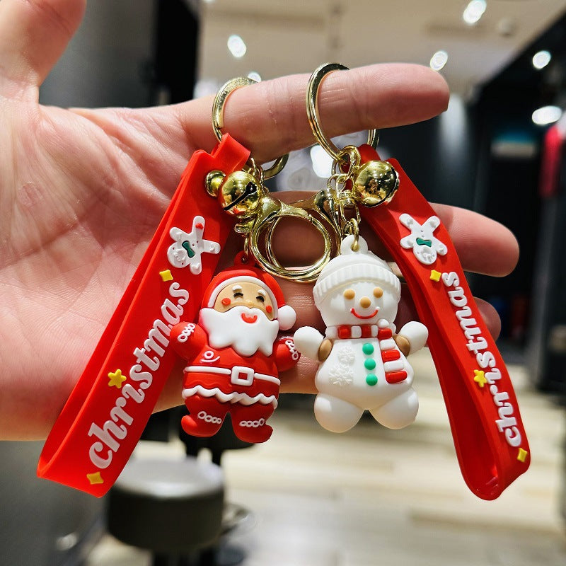 Christmas Keychain & Bag Charm Couple Car Key Ring Small Gift for Company/Mall Christmas Events & Kids M.72