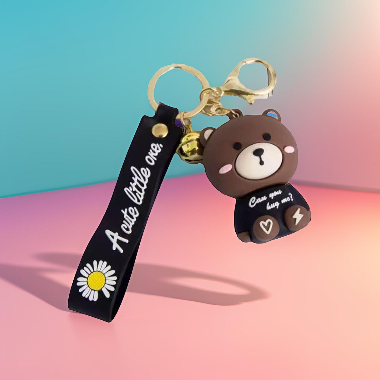 Wholesale of Cartoon Brown Bear Keychains Internet-Famous Bear Pendants Couple-Friendly Bag & Car Charms Stall Small Gifts M.72