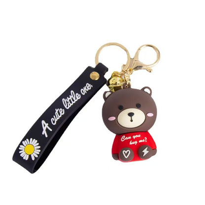 Wholesale of Cartoon Brown Bear Keychains Internet-Famous Bear Pendants Couple-Friendly Bag & Car Charms Stall Small Gifts M.72