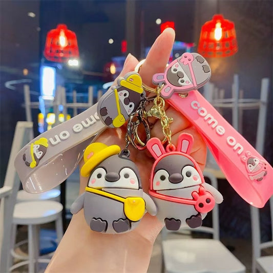 Cute Penguin Keychains Lucky Cat Cube Pendants Couple-Friendly Bag & Car Charms Claw Machine Small Accessories M.72