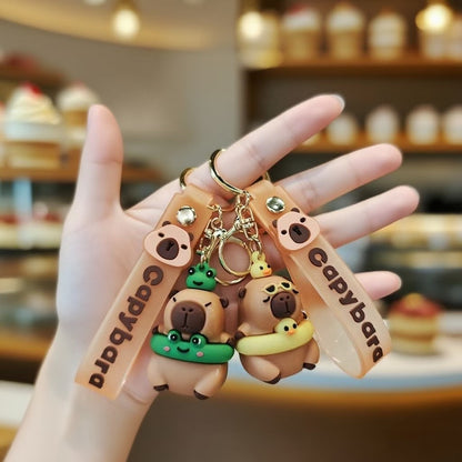 Cute Capybara Keychains Internet-Famous Capybara Pendants Couple-Friendly Bag & Car Charms Claw Machine Small Accessories M.72