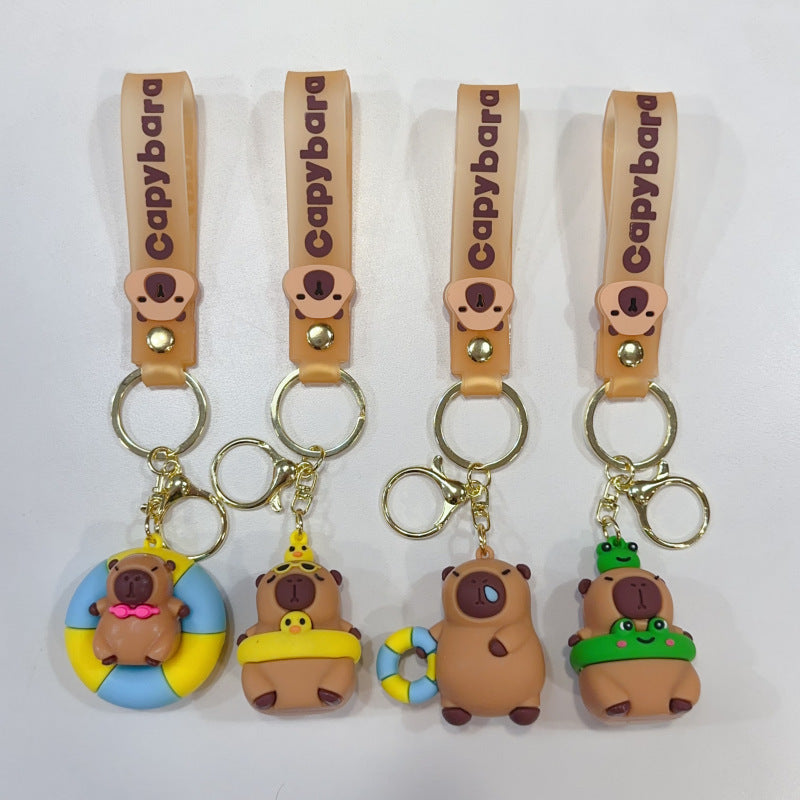 Cute Capybara Keychains Internet-Famous Capybara Pendants Couple-Friendly Bag & Car Charms Claw Machine Small Accessories M.72