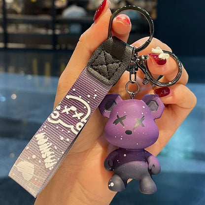 Wholesale of Cartoon Starry Sky Chameleon Violent Bear Keychains Pendants Car Key Rings Backpack Charms for Men & Women Fashion Accessories M.72