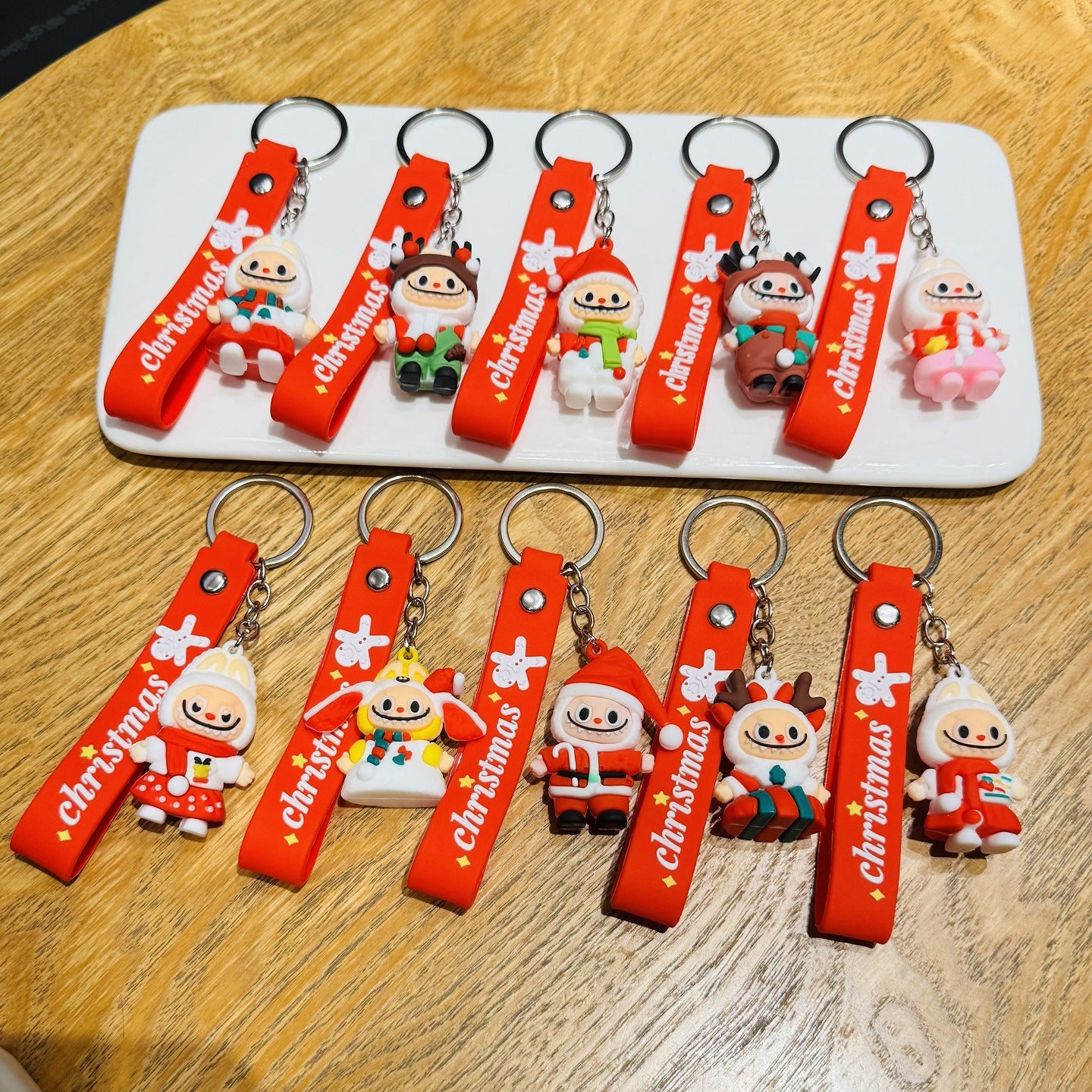 Wholesale of Christmas Keychains, 3D Little Sheep Doll Bag Charms Promotion Gifts for Christmas Eve Events M.72