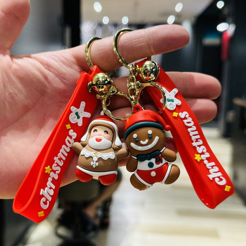 Christmas Keychain & Bag Charm Couple Car Key Ring Small Gift for Company/Mall Christmas Events & Kids M.72