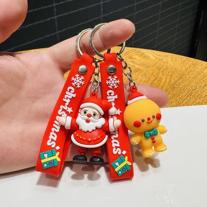 2026 New Style Christmas Keychains 3D Soft Vinyl Figures Bag Charms Small Gifts for Christmas and Christmas Eve Events M.72