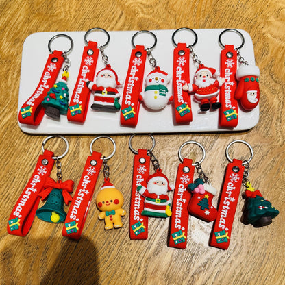 2026 New Style Christmas Keychains 3D Soft Vinyl Figures Bag Charms Small Gifts for Christmas and Christmas Eve Events M.72