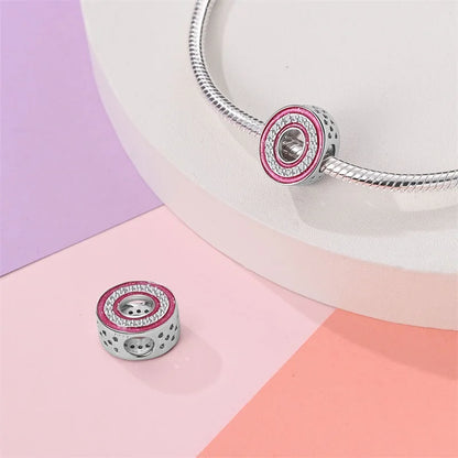 Romantic Pink 26 Letters DIY Love Charms Beads Original Bracelet Fine DIY Jewelry 925 Sterling Silver 912349723-L100S