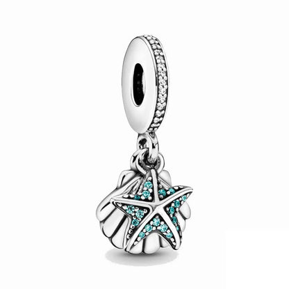 NEW Murano Glass Pink and Blue Sea Turtle Charm Fish Bead  Original Bracelet Fine DIY Jewelry 925 Sterling Silver 912349723-800S