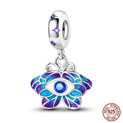 100%Silver Purple Color Series Charms Beads Original Bracelets DIY Jewelry 912349723-C