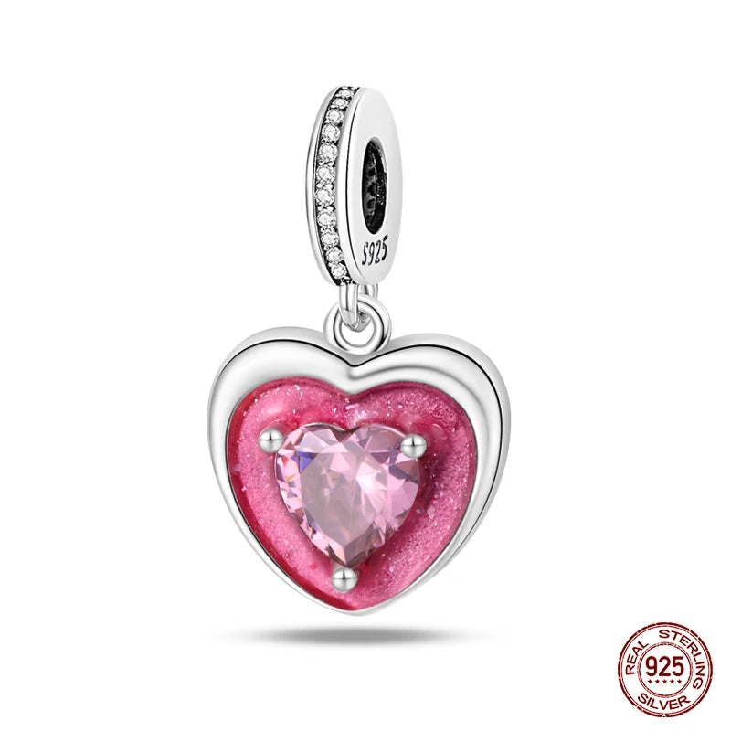 Fashion Pink Princess Skirt Bag Lipstick Charms Beads Original Bracelet Fine DIY Jewelry 925 Sterling Silver 912349723-900S