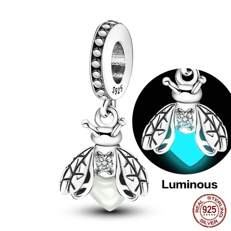 Fashion Bee Astronaut Eiffel Tower 925Silver Charms Beads  Original Bracelet Fine DIY Jewelry 912349723-400S