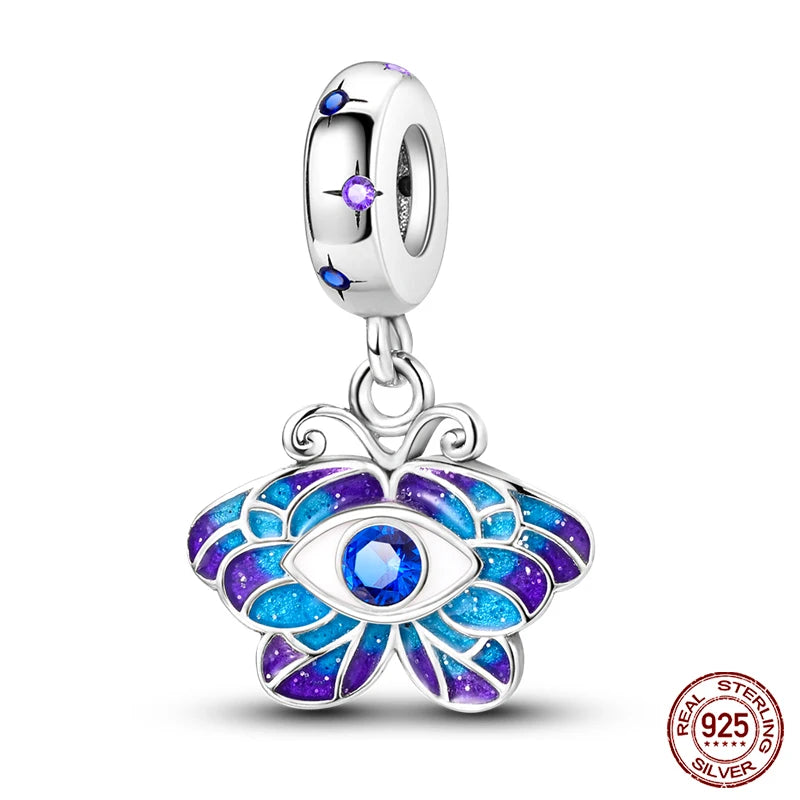 Classic Devil's Eye Charms Beads Original Bracelet Fine DIY Jewelry 925 Sterling Silver 912349723-700S