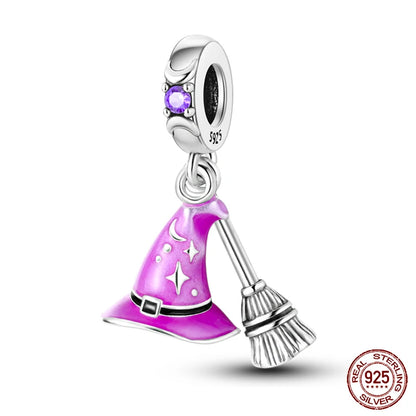 100%Silver Purple Color Series Charms Beads Original Bracelets DIY Jewelry 912349723-C