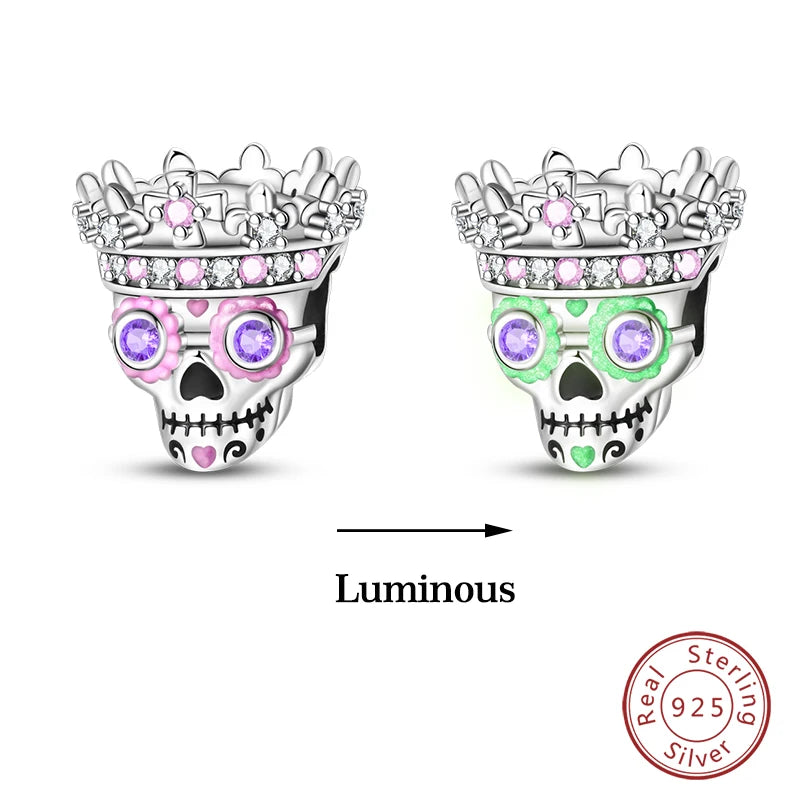 Glow in the dark  Firefly Honeybee Star  925 Silver Charms Beads  Original Bracelets Fine DIY Jewelry 912349723-200S