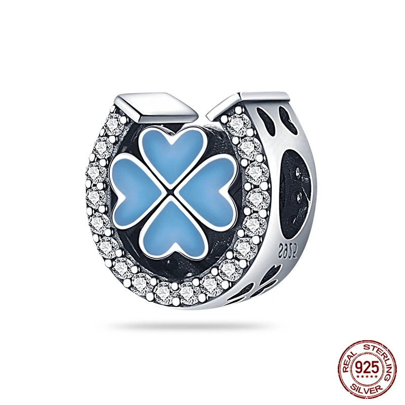 Lucky Four Leaf Clover Series Charms Beads  Original Bracelet Fine DIY Jewelry 925 Sterling Silver 912349723-500S