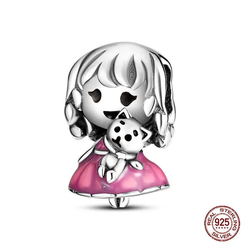 Fashion Bee Astronaut Eiffel Tower 925Silver Charms Beads  Original Bracelet Fine DIY Jewelry 912349723-400S