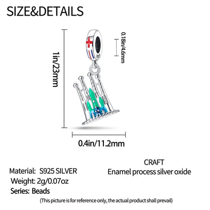Original Design Charms Famous Attractions series pendant 925 Sliver Bracelet bead DIY Jewelry Gifts 912349723-C