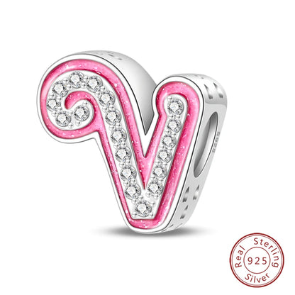 Romantic Shine 26 Letters DIY Love Charms Beads Original Bracelet Fine DIY Jewelry 925 Sterling Silver 912349723-L200S