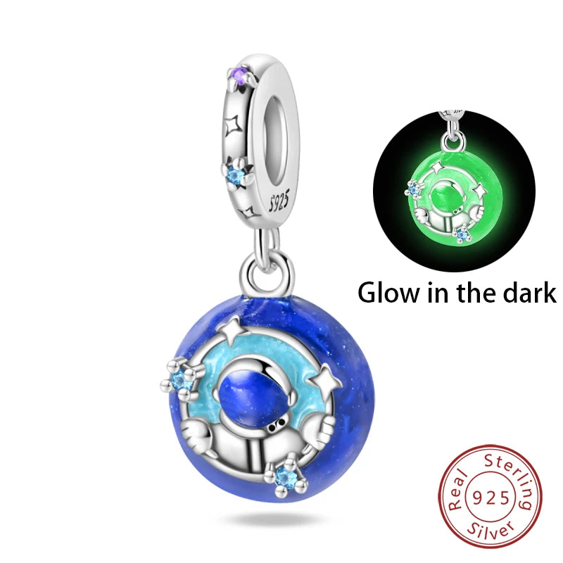 Fashion Bee Astronaut Eiffel Tower 925Silver Charms Beads  Original Bracelet Fine DIY Jewelry 912349723-400S