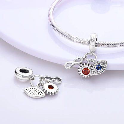Classic Devil's Eye Charms Beads Original Bracelet Fine DIY Jewelry 925 Sterling Silver 912349723-700S